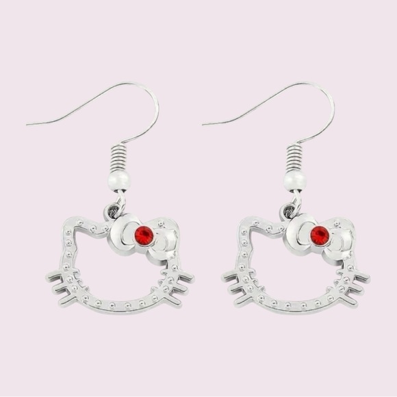 Sanrio Hello Kitty Rhinestone Dangle Earrings - Picture 1 of 2
